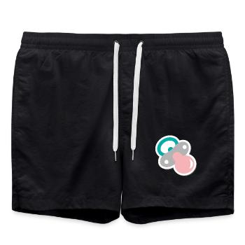 schnuller - Badeshorts - Schwarz - Vorne - AI Model Male 185 light (185cm)