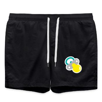 schnuller - Badeshorts - Schwarz - Vorne - AI Model Male 185 light (185cm)