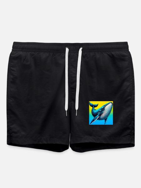 whale - Swim Trunks - black