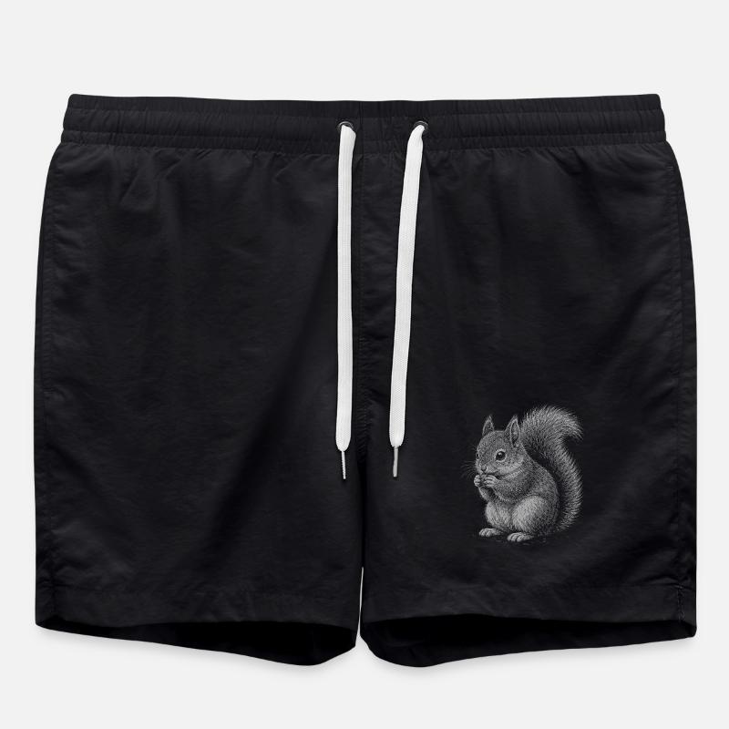 Eichhörnchen - Badeshorts - Schwarz