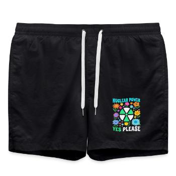 Atomkraft ja bitte mit Blumen - Short de bain - noir - Devant - AI Model Male 185 light (185cm)