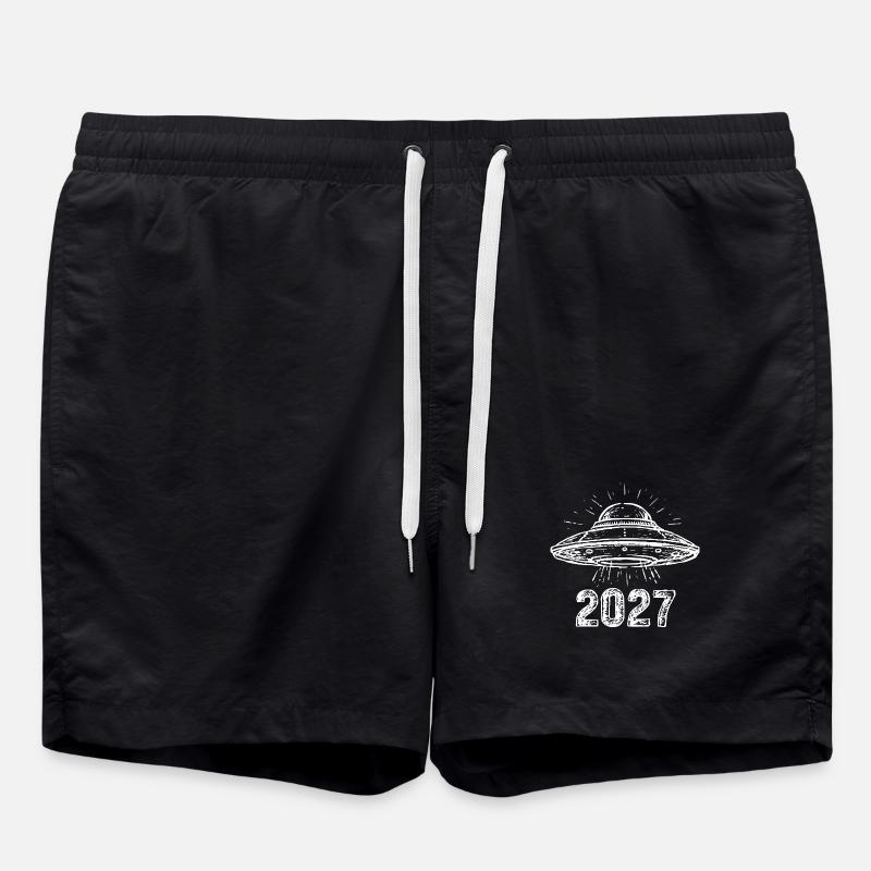 Spaceship white - Swim Trunks - black