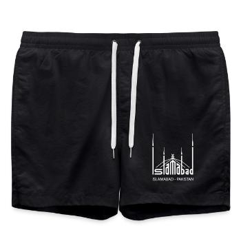 Islamabad, mosquée Faisal pakistanaise, pakistanais - Short de bain - noir - Devant - AI Model Male 185 light (185cm)
