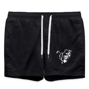 Berner Sennenhund "Black Edition" - Badeshorts - Schwarz - Vorne - AI Model Male 185 light (185cm)