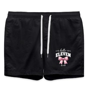 Hello Eleven Est. 2015 - Anniversaire Fille - Short de bain - noir - Devant - AI Model Male 185 light (185cm)