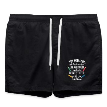 Ich habe weder die Zeit noch die Buntstifte - Badeshorts - Schwarz - Vorne - AI Model Male 185 light (185cm)