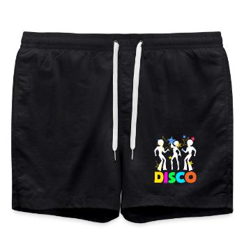 Retro Back to the 80s Vintage Design - Badeshorts - Schwarz - Vorne - AI Model Male 185 light (185cm)