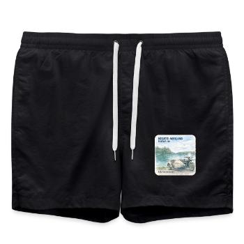 Helveti-Norland Motor OY: Sivupyörä - Badeshorts - Schwarz - Vorne - AI Model Male 185 light (185cm)