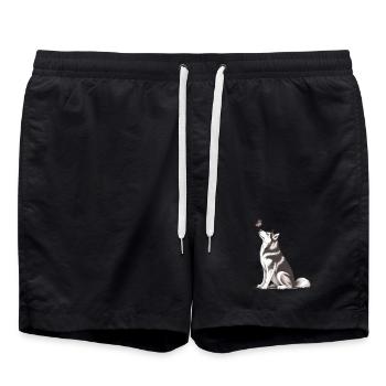 4. Cadeau de husky sibérien pour propriétaires de chiens - Short de bain - noir - Devant - AI Model Male 185 light (185cm)