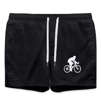 Cyclist silhouette in flow - Swim Trunks - black - Front - AI Model Male 185 light (185cm)