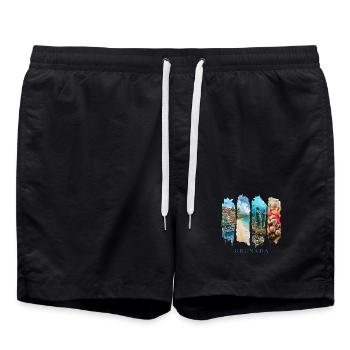 Grenada Holiday Travel – Caribbean Spice Island - Swim Trunks - black - Front - AI Model Male 185 light (185cm)