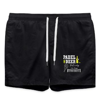 Padel_And_Beer - Badeshorts - Schwarz - Vorne - AI Model Male 185 light (185cm)
