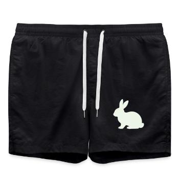 Zarte Kaninchen Silhouette - Badeshorts - Schwarz - Vorne - AI Model Male 185 light (185cm)