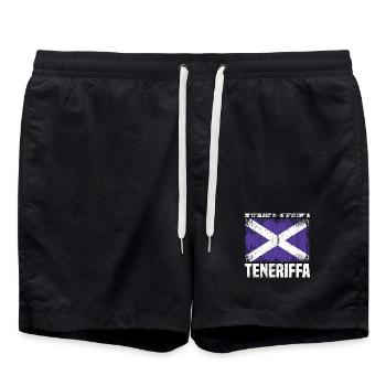 Teneriffa Koordinaten - Badeshorts - Schwarz - Vorne - AI Model Male 185 light (185cm)