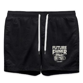 Zukünftiger Farmer Baby Tractor Vintage Dad - Badeshorts - Schwarz - Vorne - AI Model Male 185 light (185cm)