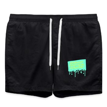 Somewhat Functional Introvert Spruch Logo Text - Badeshorts - Schwarz - Vorne - AI Model Male 185 light (185cm)