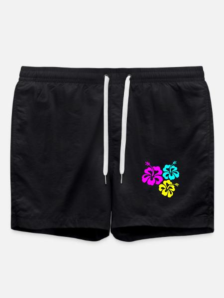 Hibiskus Hibiskusblüte hibiscus - Swim Trunks - black