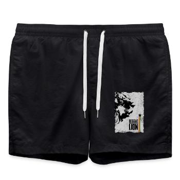 reggae lion2 - Badeshorts - Schwarz - Vorne - AI Model Male 185 light (185cm)