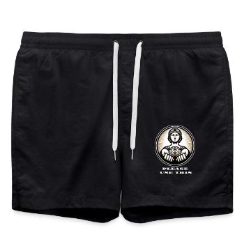 S’il vous plaît utilisez ceci - Stoic Goddess Brain Art - Short de bain - noir - Devant - AI Model Male 185 light (185cm)