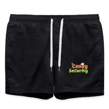 Funny Halloween Costume Candy Security - Swim Trunks - black - Front - AI Model Male 185 light (185cm)