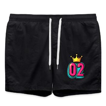 2 Number Crown - Swim Trunks - black - Front - AI Model Male 185 light (185cm)