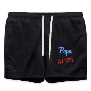 PAPA. FÊTE DES PÈRES. BONNE FÊTE PAPA. BONNE FÊTE. - Short de bain - noir - Devant - AI Model Male 185 light (185cm)