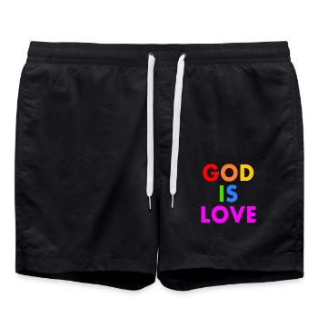 God is love - Short de bain - noir - Devant - AI Model Male 185 light (185cm)