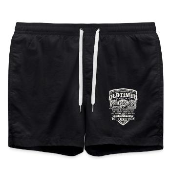 Oldtimer Baujahr 1955 Jahrgang Geburtstag Geschenk - Badeshorts - Schwarz - Vorne - AI Model Male 185 light (185cm)