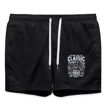 1995 Vintage Born Motorcycle Birthday Gift - Swim Trunks - black - Front - AI Model Male 185 light (185cm)