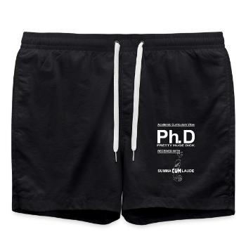 Ph.D Pretty Huge Thick with Sumna Cum Laude - Swim Trunks - black - Front - AI Model Male 185 light (185cm)