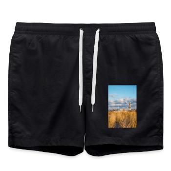 Phare Rostock Warnemünde Dunes Poster - Short de bain - noir - Devant - AI Model Male 185 light (185cm)