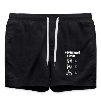 Jamais je n'ai ... (blanc) - Short de bain - noir - Devant - AI Model Male 185 light (185cm)