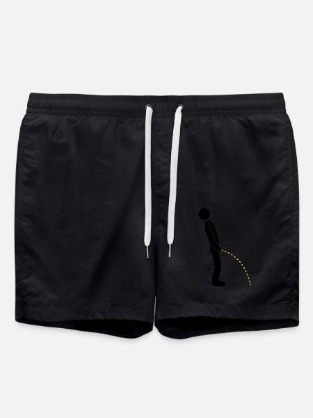 logo toilette pee piss debout - Short de bain - noir