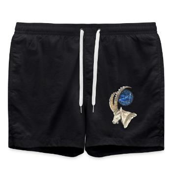 Sternzeichen Steinbock mit Datum und Sternbild - Badeshorts - Schwarz - Vorne - AI Model Male 185 light (185cm)