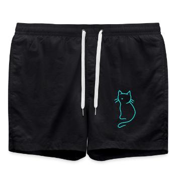 Chaton Chaton Chats Animaux domestiques Chat Miaou - Short de bain - noir - Devant - AI Model Male 185 light (185cm)