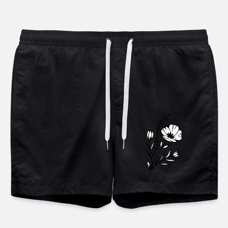 Flower power - Swim Trunks - black