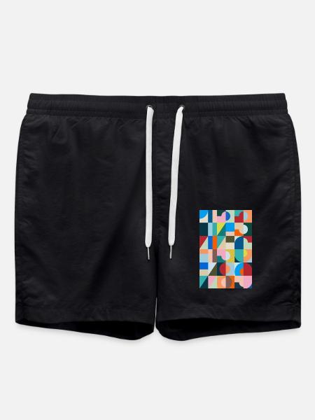 Numbers, digits, numbers - Swim Trunks - black