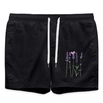 Lavande Violet Violet Provence Lavande Botanique - Short de bain - noir - Devant - AI Model Male 185 light (185cm)