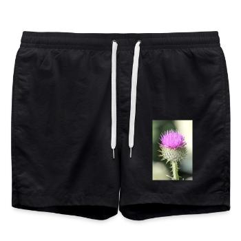 le chardon de coton aussi le chardon écossais ou écossais - Short de bain - noir - Devant - AI Model Male 185 light (185cm)