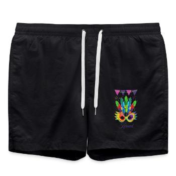 Karneval Fasching Karneval Kostüm - Badeshorts - Schwarz - Vorne - AI Model Male 185 light (185cm)