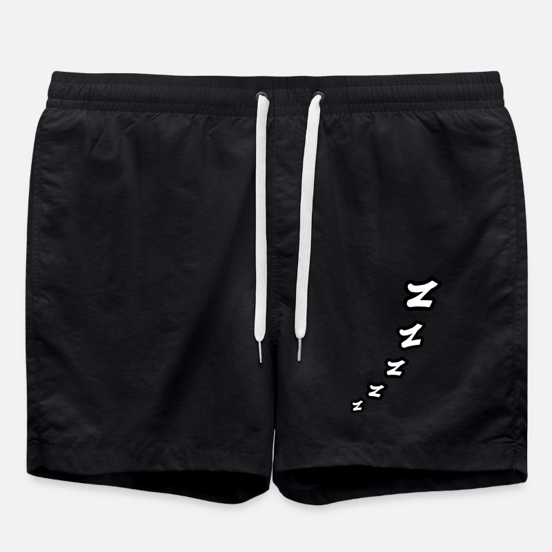 Zzz Sleeping Comic - Swim Trunks - black