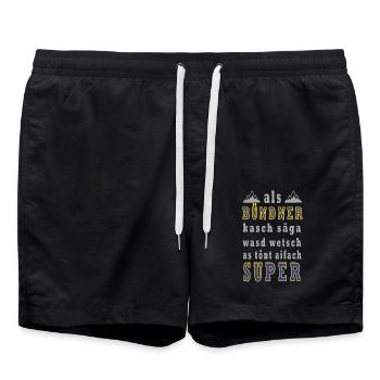 bündner - Badeshorts - Schwarz - Vorne - AI Model Male 185 light (185cm)