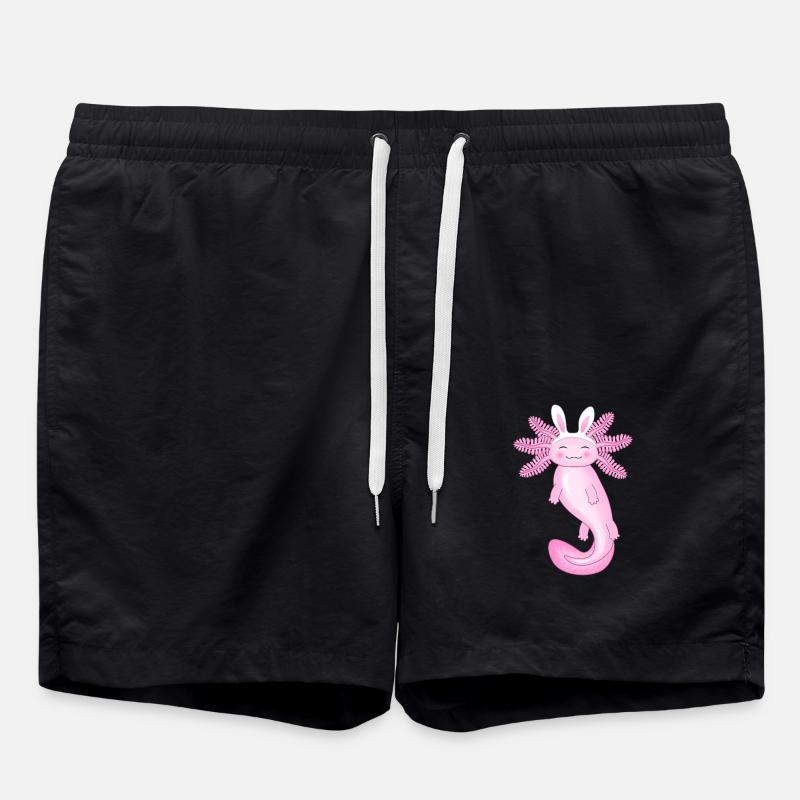 Cute Easter Axolotl - Swim Trunks - black