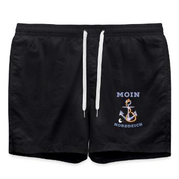 Moin Norddeich coole Nordsee Shirts und Geschenke - Badeshorts - Schwarz - Vorne - AI Model Male 185 light (185cm)