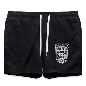 Leveling up big brother - Badeshorts - Schwarz - Vorne - AI Model Male 185 light (185cm)