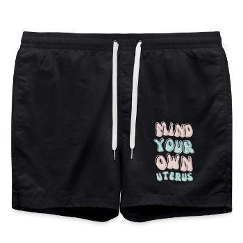 Attention à votre propre utérus Droits des femmes Émancipation - Short de bain - noir - Devant - AI Model Male 185 light (185cm)