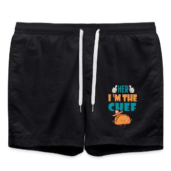 her i m the chef cadeau tacos taco mexique - Short de bain - noir - Devant - AI Model Male 185 light (185cm)
