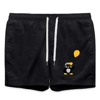 Balloon cool penguin cap - Swim Trunks - black - Front - AI Model Male 185 light (185cm)