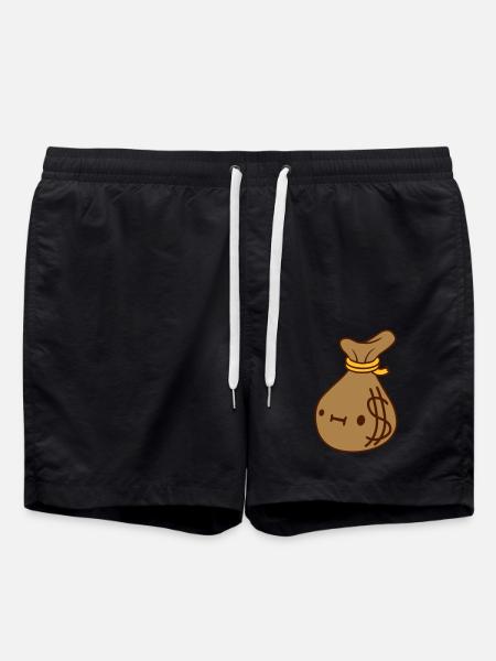 Face Dollar Money Sack - Swim Trunks - black