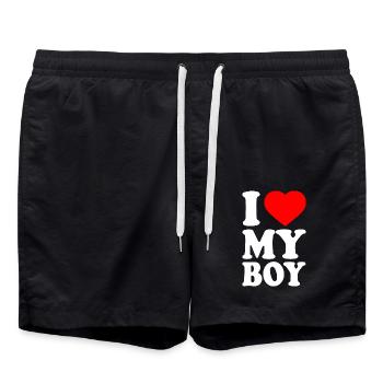 I love my boy - Short de bain - noir - Devant - AI Model Male 185 light (185cm)